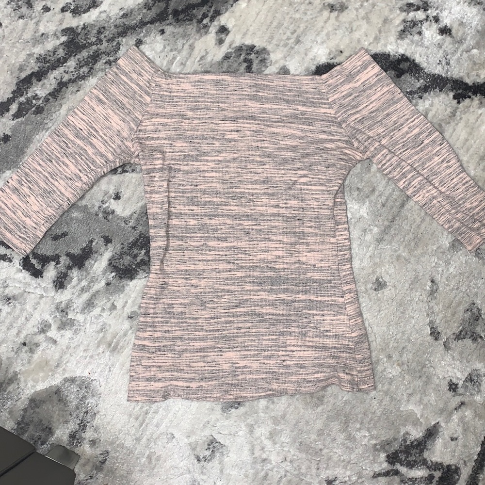 Off the shoulder knit pink blouse